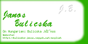 janos bulicska business card